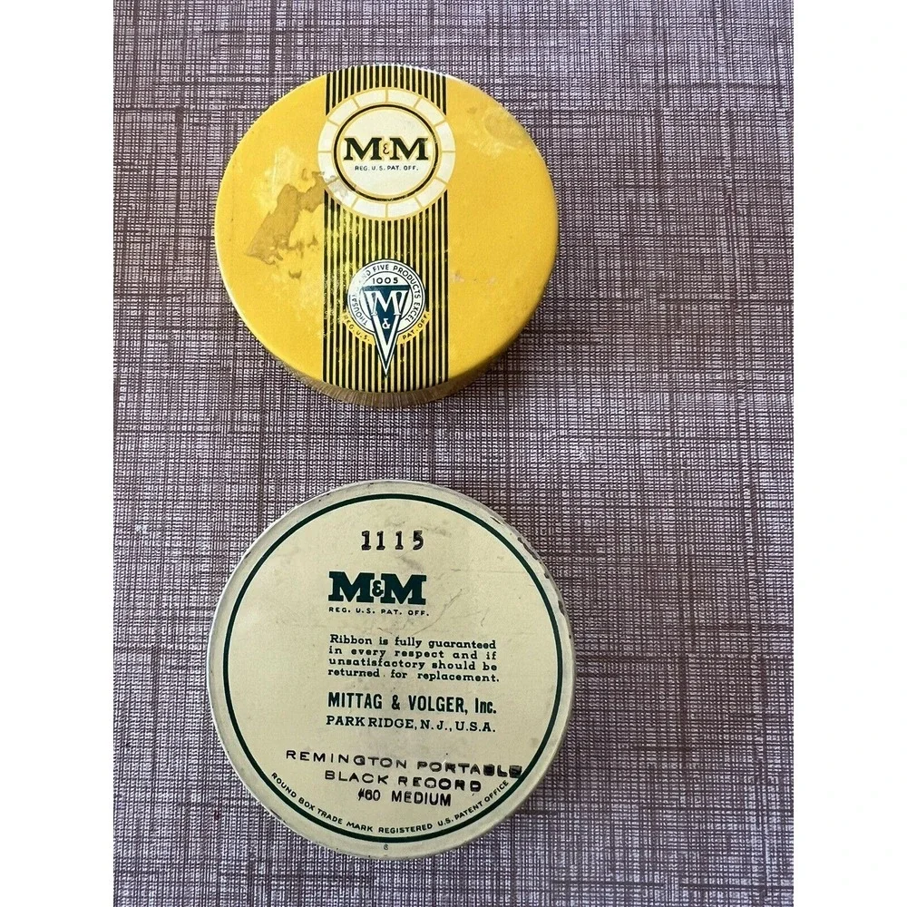 37 - Vintage Green Mittag & Volger -‎ M&M Typewriter Ribbon Tin